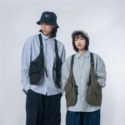 日系機能多口袋工裝V領馬甲男女街頭bf運動背心寬松坎肩無袖外套機能背心-雅怡尚品 歷史價格詳細信息