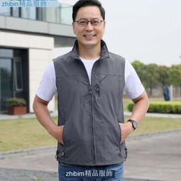 馬甲男 背心外套男 速干馬甲男春秋薄款背心寬松大碼多口袋戶外登山釣魚攝影坎肩外套 歷史價格詳細信息
