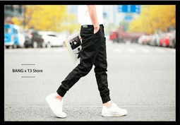 實拍影片 鬆緊工作束口褲 束口褲 黑色長褲 長褲 縮口褲 工作褲 多口袋 BANG【MP43】 歷史價格詳細信息