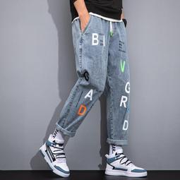 牛仔男 寬鬆百搭 潮流闊腿 直筒韓版  時尚九分 港風休閒  老爹長 歷史價格詳細信息
