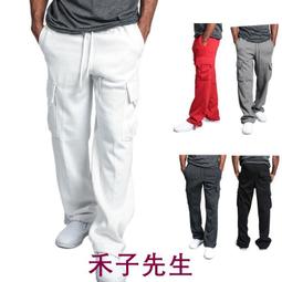 工作褲 多口袋 男士工裝褲 學生潮牌寬鬆 復古港風 2021新款潮流工裝牛仔褲男拚接多口袋寬鬆休閒機能大碼收口束腳褲 歷史價格詳細信息