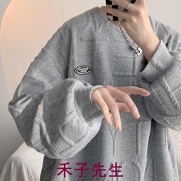 M-3XL 慵懶風撞色拼接高級感翻領長袖衛衣 男polo衫 長袖上衣 春秋穿搭 大學T 休閒衛衣 翻領 衣服 歷史價格詳細信息