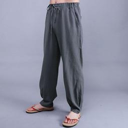 [免運]中國風男褲子亞麻大碼寬松棉麻哈倫褲國風復古休閑長褲闊腿褲春季【金隆服裝】 歷史價格詳細信息