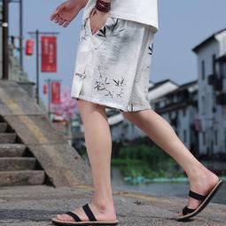 [免運]中國風男裝印花冰絲短褲五分褲夏季薄款大碼直筒褲男士運動沙灘褲【金隆服裝】 歷史價格詳細信息