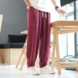 [免運]中國風男裝棉麻休閑褲復古風中式大碼闊腿哈倫褲長褲男褲子春秋季#金隆男裝 歷史價格詳細信息