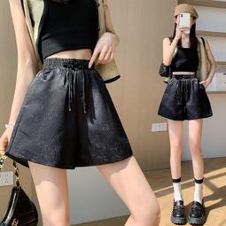 2024短褲女夏寬鬆高腰黑色運動休閒褲外穿闊腳顯瘦大碼家居韓版潮 歷史價格詳細信息