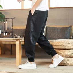 [免運]亞麻褲男春夏寬松棉麻休閑長褲薄款中國風男褲子燈籠褲闊腿哈倫褲【金隆服裝】 歷史價格詳細信息