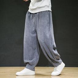 [免運]秋冬中國風男裝休閑寬松長褲子男小腳冰絲蘿卜闊腿哈倫褲胖子潮流#金隆男裝 歷史價格詳細信息
