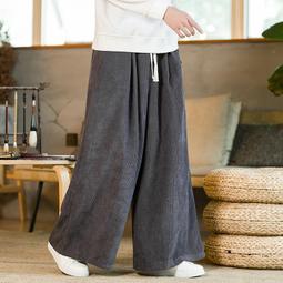 [免運]中國風男裝燈芯絨男褲子復古條絨闊腿燈籠褲大碼寬松休閑褲哈倫褲【金隆服裝】 歷史價格詳細信息