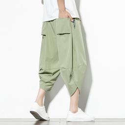 [免運]中國風男裝薄款闊腿七分褲夏季寬松大碼燈籠褲休閑蘿卜褲男沙灘褲【金隆服裝】 價格比較,價格查詢,歷史價格詳細信息
