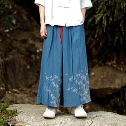 [免運]中國風男裝印花休閑褲闊腿哈倫褲大碼胖子春夏季復古風長褲子男潮【金隆服裝】 歷史價格詳細信息