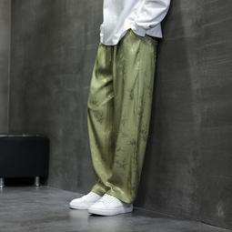 [免運]中國風男裝冰絲休閑褲垂感大碼寬松長褲男褲子潮牌闊腿直筒褲秋季【金隆服裝】 歷史價格詳細信息
