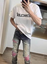 高街破洞修補程式黑色牛仔褲男百搭寬鬆休閒四季可穿直筒褲潮 歷史價格詳細信息