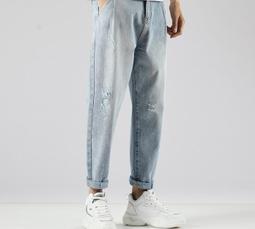 復古牛仔褲男 小腳修身簡約丹寧牛仔褲 時尚百搭休閒長褲 耐磨透氣 淺色男生褲子日系韓版潮男必備長褲 男生禮物 歷史價格詳細信息