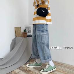 現貨 潮牌日系條紋寬鬆連體 牛仔背帶 男士直筒老爹闊腿吊帶 大尺碼牛仔 歷史價格詳細信息