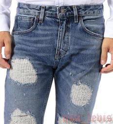 【破壞加工LVC 現貨34腰】美國LEVIS 47501-0175 深藍酵洗刷白刺繡大E赤耳布邊直筒牛仔褲W34L34 歷史價格詳細信息