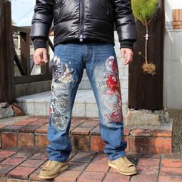 (限量特價)日本 絡繰魂 鳳凰三日月 刺繡 牛仔褲 和柄 (非華鳥風月 花旅樂團 鬼洗 地藏小王) 歷史價格詳細信息