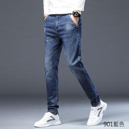 【牛仔褲】秋季男士牛仔褲青年小直筒高檔牛仔褲彈力修身顯瘦潮流時尚男褲子 歷史價格詳細信息