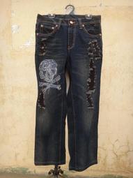 Stockton 深藍色中腰純棉牛仔褲,尺寸XL,腰圍31.5吋褲長43.75吋褲檔長10吋,降價大出清 歷史價格詳細信息