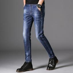 春季新款男士彈力牛仔褲青年時尚修身小直筒百搭商務休閒牛仔長褲 歷史價格詳細信息