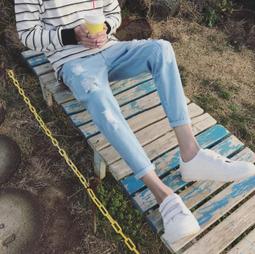 百搭款水洗刷破寬鬆版型設計牛仔外套 牛仔夾克 男生牛仔外套 (MCRB1080)【FIZZE】 歷史價格詳細信息