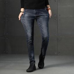 春秋季新款男式牛仔褲韓版修身彈力小腳褲男士秋冬藍色長褲子 Y2082 歷史價格詳細信息
