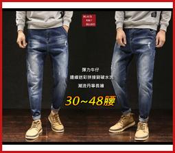 《BBD．黑鬍子》【嚴選丹寧．彈力丹寧】布邊迷彩拼接水洗刷白刷破工藝．彈力丹寧牛仔長褲【30~48】【97708】 歷史價格詳細信息