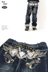 (硬骨頭)日本VANSONx武裝戰線 CROWS WORST 極惡王 骷髏 刺繡 牛仔褲 機車褲 (藍色38腰) 歷史價格詳細信息
