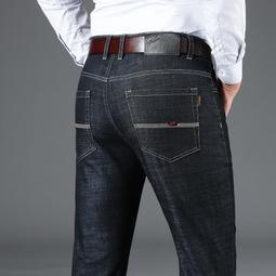 新款春夏中年牛仔褲休閑高檔男士牛仔褲彈力牛仔男爸爸牛仔褲寬松 歷史價格詳細信息