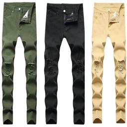 2205(29~38)歐美絕地戰徽破洞微彈中腰男式小腳牛仔褲男長褲 歷史價格詳細信息