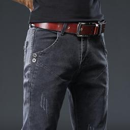 新款韓版男式牛仔褲修身小腳褲潮流男士九分褲春夏彈力款牛仔 Y303 歷史價格詳細信息