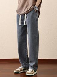 Metis 春秋款新塘牛仔褲男新款寬松直筒中年商務休閑褲男款秋季長褲 歷史價格詳細信息