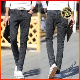 春秋款雪花牛仔褲男2022年韓版潮流網紅爆款高級緊身窄管長褲子耐髒男褲子 歷史價格詳細信息