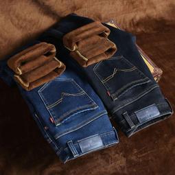 冬季加絨牛仔褲男式純黑加絨少年男修身小腳褲韓版男士長褲潮 Y806 歷史價格詳細信息