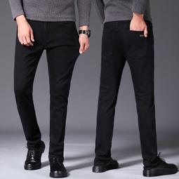 秋冬季新款男式黑色牛仔褲直筒褲彈力褲子修身韓版男士百搭休閑長褲 歷史價格詳細信息