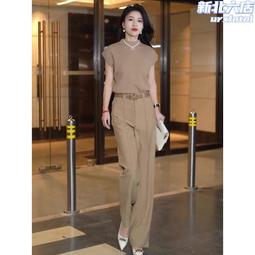 高腰卡其色闊腿褲女2024春季新款寬鬆窄版直筒褲修身垂感休閒褲子 歷史價格詳細信息