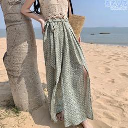 開叉闊腿褲女2024年新款白色高腰寬鬆顯瘦夏季裙褲垂感雪紡九分褲 歷史價格詳細信息