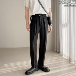 休閒西褲男S-3XL 西裝闊腿褲 港味原宿風垂墜感春秋休閒褲子 直筒休閒西褲男 韓版潮流寬鬆春秋季垂感商務正裝拖地長褲 歷史價格詳細信息