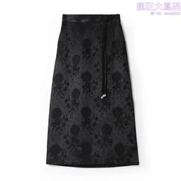 高腰繡花半身裙女春秋2024新款百搭小個子垂感a字裙直筒包臀長裙-kby科貝 歷史價格詳細信息
