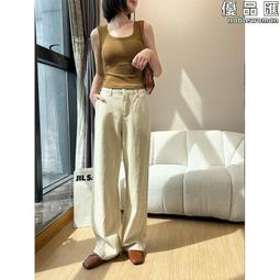 南魚 百搭高腰顯瘦利落版型直筒牛仔褲闊腿闊腳褲長褲早春新款女 歷史價格詳細信息