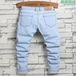 專供牛仔褲男潮痞帥2024新款破洞褲子修身顯高顯瘦直筒褲男款 價格比較,價格查詢,歷史價格詳細信息