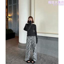 UNITY MODE美式休閒復古做舊牛仔褲女夏季藍色直筒闊腿長褲褲子潮 歷史價格詳細信息