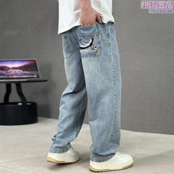 牛仔長褲 寬褲 休閒褲 刺繡小雛菊破洞牛仔褲女寬鬆九分老爹褲夏季薄款高腰直筒褲男友風潮 顯瘦褲子 百搭牛仔破褲 女-毛毛男裝 歷史價格詳細信息
