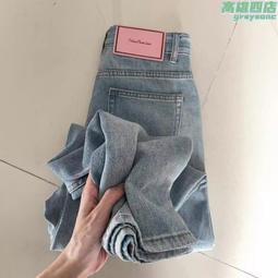 梨形身材高腰直筒牛仔褲女大碼胖mm顯瘦褲子開叉九分煙管褲ins潮 歷史價格詳細信息