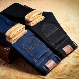 冬季加絨加厚牛仔褲男寬松直筒彈力男式褲子商務修身潮流大碼長褲 Y003 歷史價格詳細信息