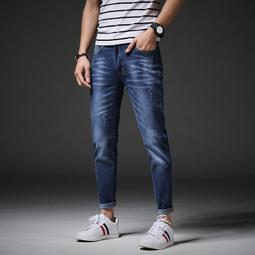 春夏九分男士牛仔彈力小腳修身韓版9分男子 Y721 歷史價格詳細信息