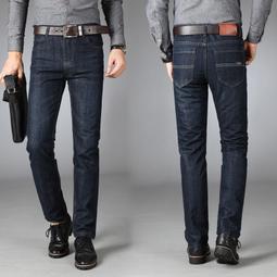 春秋新款男式牛仔褲修身直筒寬松牛仔長褲中年商務褲男裝 Y6015  A 歷史價格詳細信息