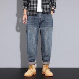 闊腿工裝牛仔庫男款秋季潮牌大口袋寬松庫子水洗復古高街拖地長庫 歷史價格詳細信息