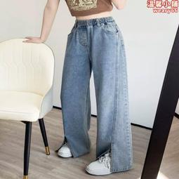 春夏季新款直筒牛仔褲女懷舊藍高腰女褲子窄版寬鬆闊腿休閒長褲 歷史價格詳細信息