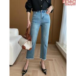 2024早春新款實拍實價春季復古懷舊寬鬆小破洞牛仔拖地長褲女 歷史價格詳細信息